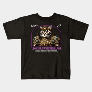 Leo Whiskerblade Knight - Astrological Zodiac Cat Kids T-Shirt